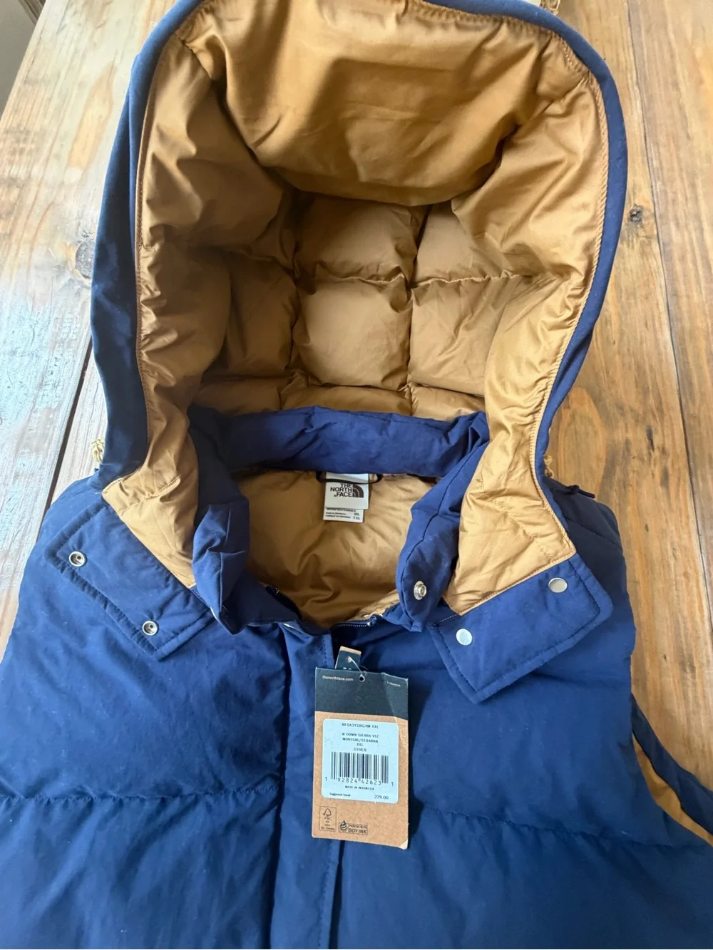 NORTH FACE SIERRA HOODED DOWN VEST RET $229 MENS XXL